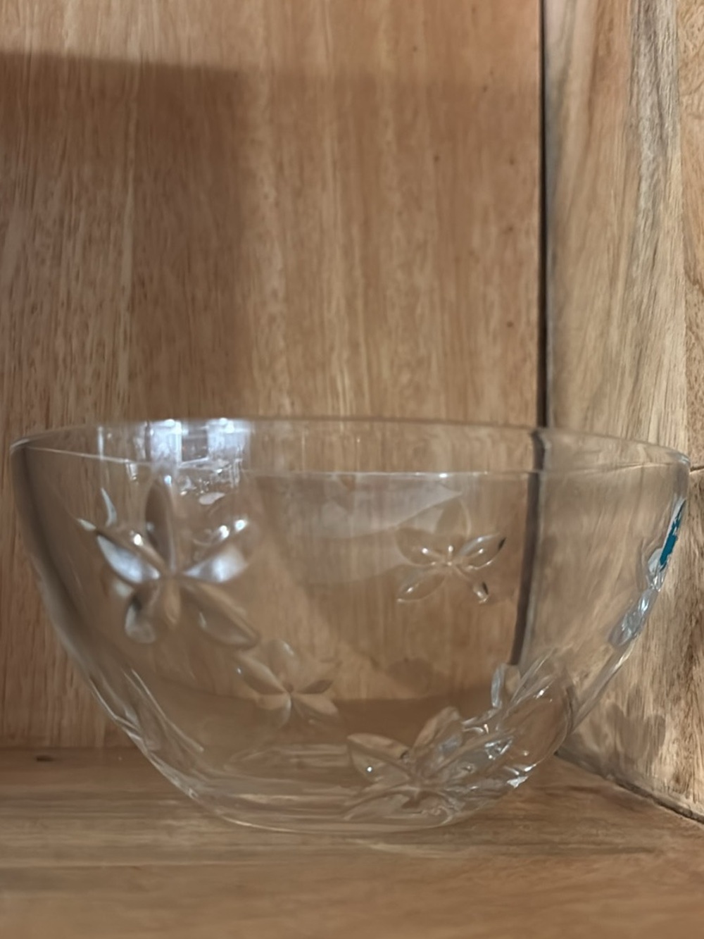 TIffany & Co. Embossed Floral Glass Serving Bowl